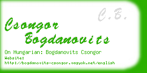 csongor bogdanovits business card